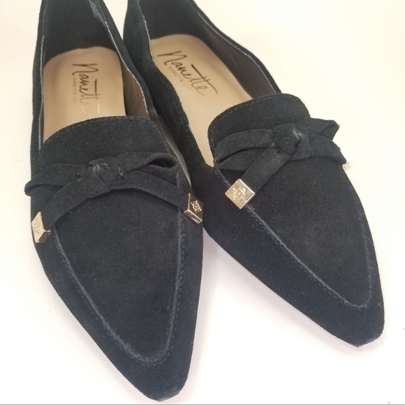 Nanette Lepore Frankie Suede Leather Pointed Toe Loafers - Picture 2 of 7